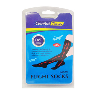 Comfort Travel - Unisex Flight Socks Large - Black