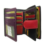 Franco Bonini - 2907 Ladies 22 Card Leather Wallet - Black/Multi