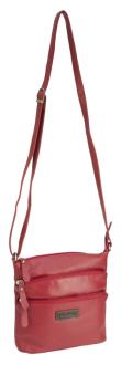 Franco Bonini LB172 Red 3zip Long Strap Sm Shoulder Bag